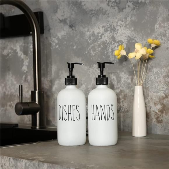 Soap Dispenser Set 2 Pack, Contains Dish Soap Dispenser and Hand Soap Dispenser - Picture 3 of 6